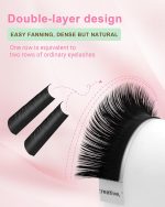 NAGARAKU Easy Fan Eyelash Extensions Volume Lash 0.07 C curl 8-15mm Rapid Blooming Faux Mink Cluster For Beginners Soft Professional Lash Supplies - Image 4