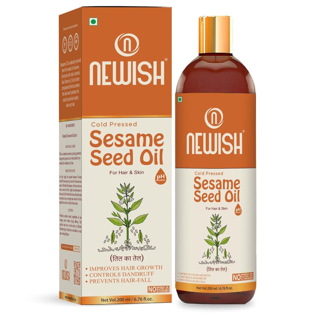 Newish Cold Pressed Sesame oil for Hair, Skin and Massage (Til Ka Tel/Til Oil,Gingelly oil,) 100% pure & natural 200ml