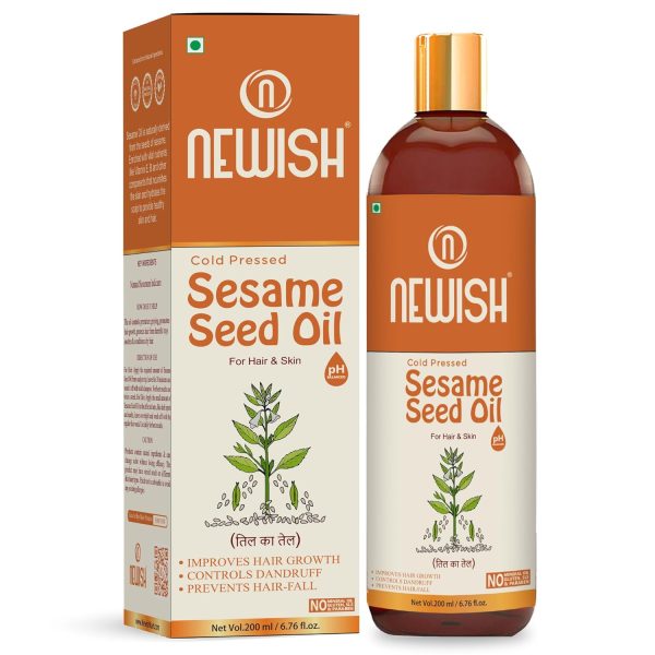 Newish Cold Pressed Sesame oil for Hair, Skin and Massage (Til Ka Tel/Til Oil,Gingelly oil,) 100% pure & natural 200ml
