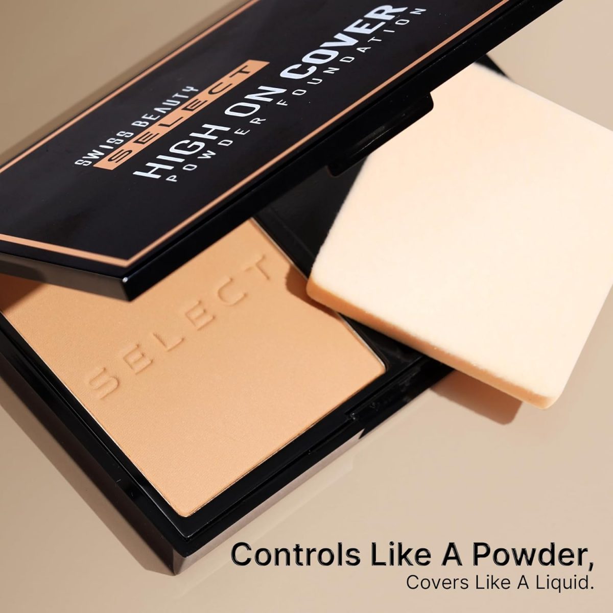 Swiss Beauty Select High On Cover Powder Foundation with sponge | Waterproof & Oil Controlling | 16-Hour wear | Shade 02 Light Natural, 5.5g - Image 5