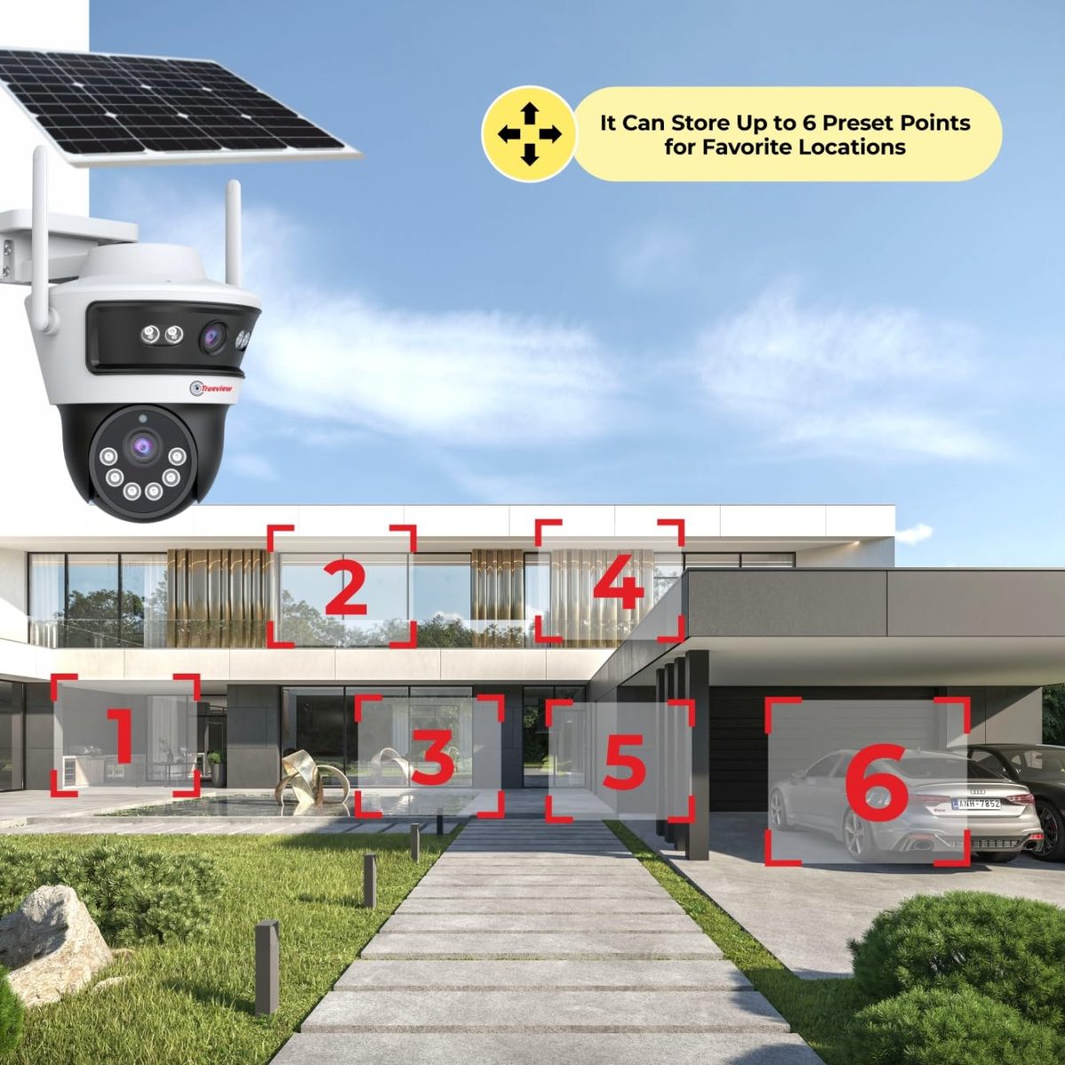 Trueview 3+3Mp 4G Mini Pt Solar Powered Linkage Security Camera, 1296p Advanced CCTV Surveillance Solution, Outdoor Camera, Water Proof, 2 Way Talk - Image 8