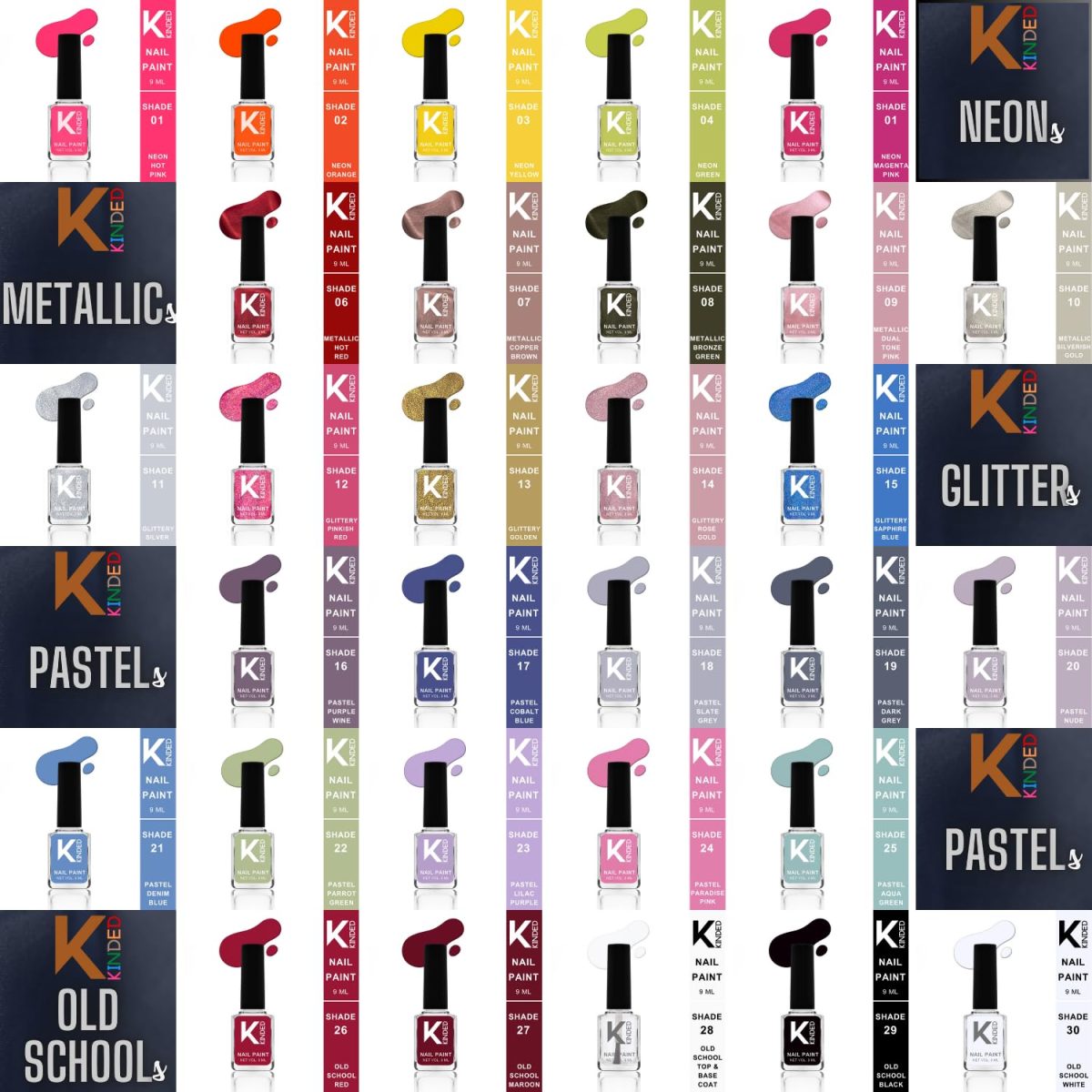 KINDED Nail Paint Long Lasting Lacquer Nail Art Nail Polish Enamel Nail Polish Glitter Topper Coat for Girls Women (9 ml, Glittery Finish, Shade 34 Showstopper Ivory) - Image 8