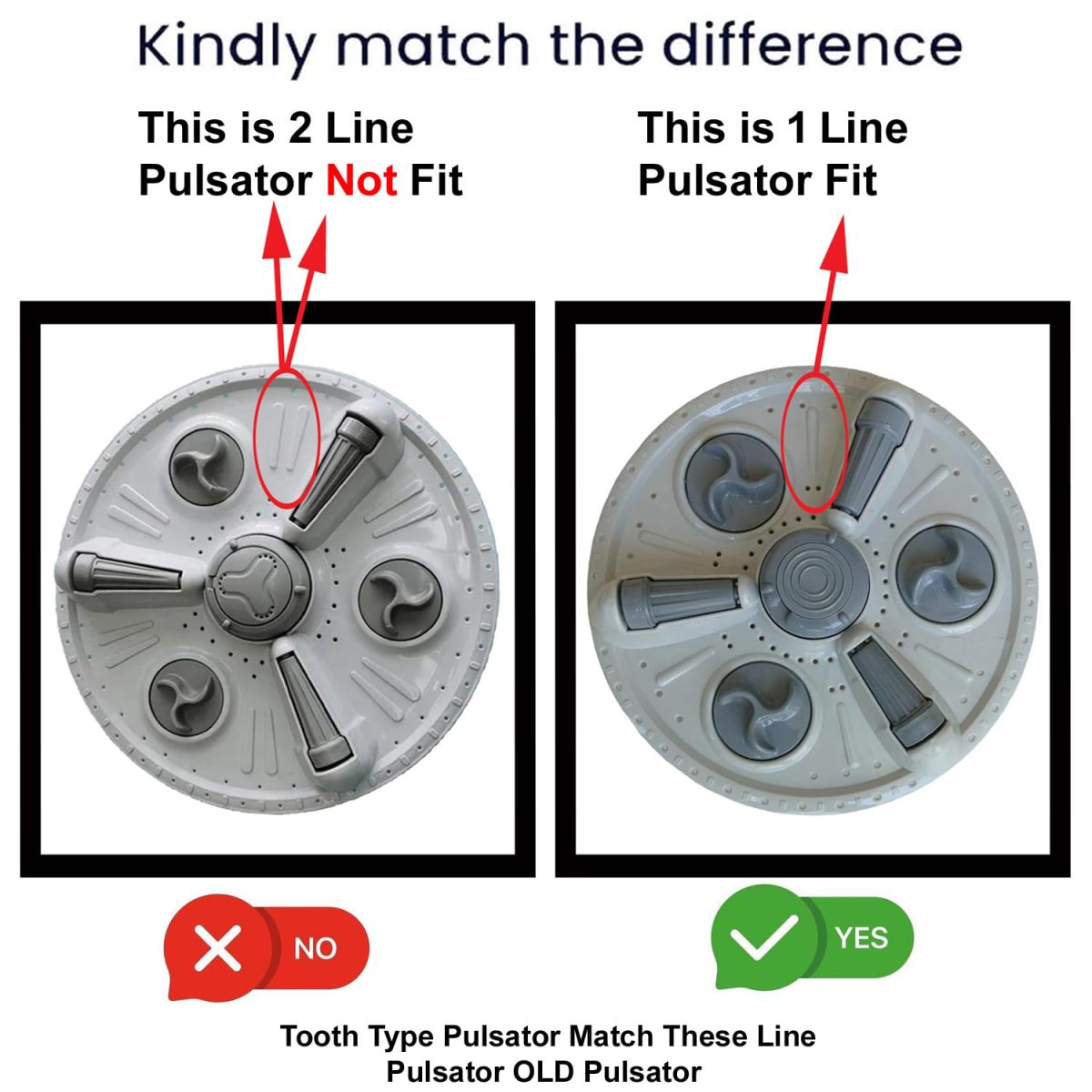 FUSION STAR Roller Jet Pulsator Only for LG Semi Automatic Washing Machine 5.5kg to 7.5kg Capacity (Match & Buy-1 Line) (Part Number - MGP618416) (Pack of 1) - Image 2