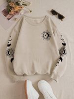TAGAS Women's Sun & Moon Print Sweatshirt || Sweatshirt for Women ||Womens Winters WEAR || (WSS-22) - Image 2
