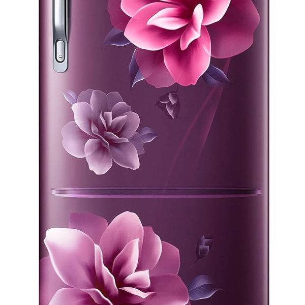 Samsung 183 L, 3 Star, Digital Inverter, Direct-Cool Single Door Refrigerator (RR20C1823CR/HL, Red, Camellia Purple, Base Stand Drawer)