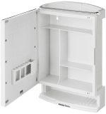 amazon basics Plastic Multipurpose, Wall-Mounted Storage Cabinet with Mirror (White) - Image 4