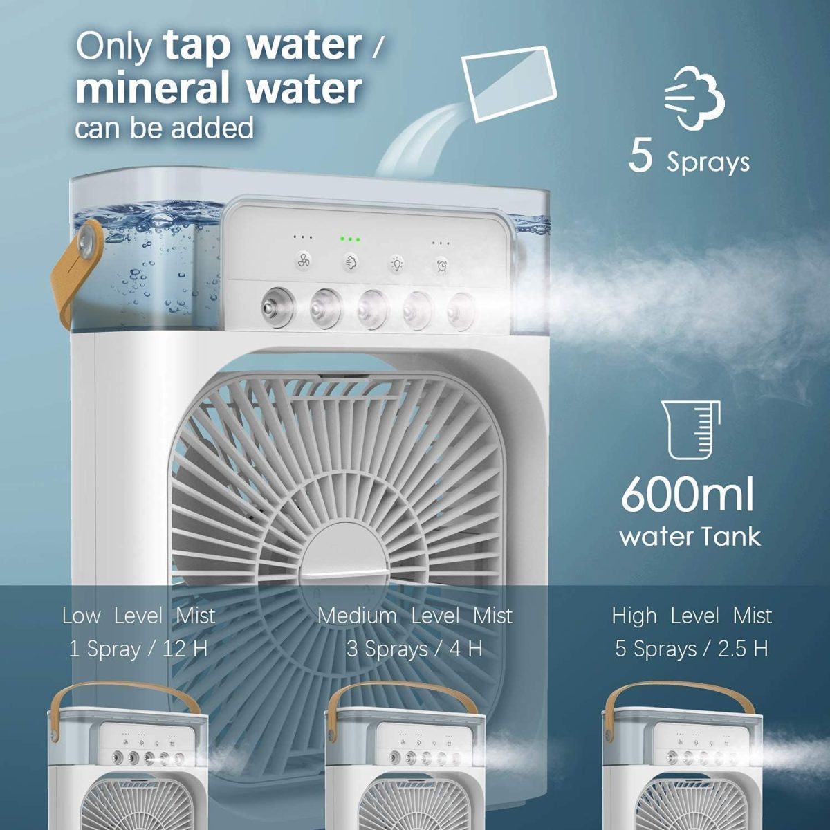 Portable-Ac-Mini-Cooler-Fan-for-Room-Cooling-Rechargeable-Fan-Portable-Ac-for-Home-Portable-Air-Conditioners-Water-Cooler-Mini-Ac-for-Room-Cooling-Mini-Humidifier-Purifier-Heavy-cooler-air - Image 4