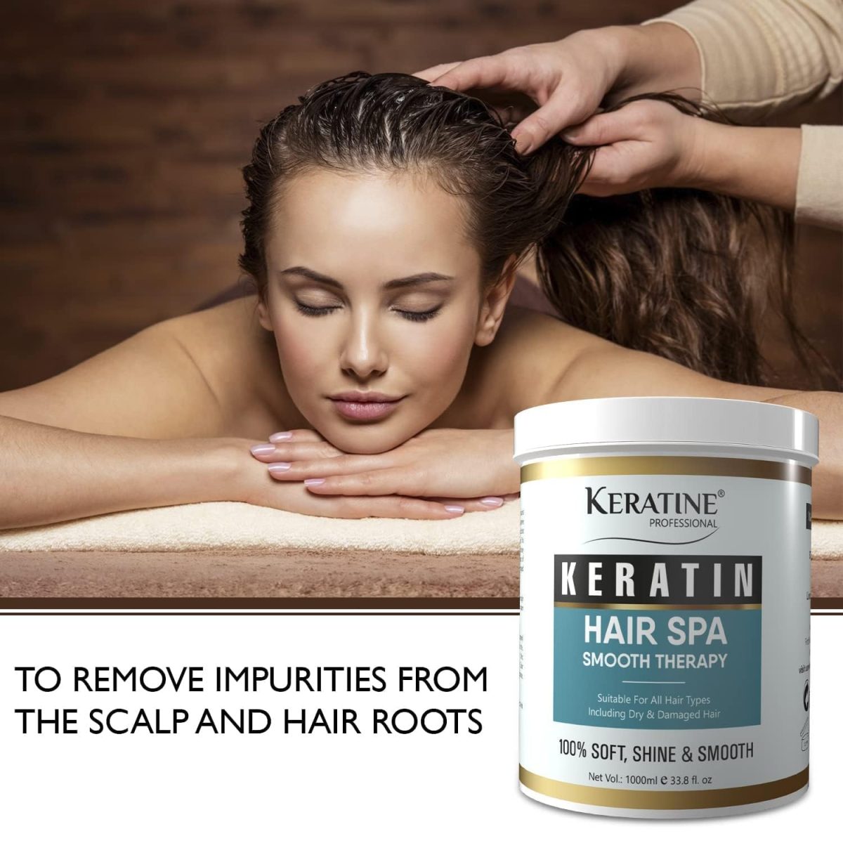 KERATINE PROFESSIONAL Premium Keratin Hair Spa Smooth Therapy | 100% Soft, Shine & Hair Repair | Infused With Brazilian Nut And Keratin | Treatment Protein Spa - Conditioning For Dry Damaged,1 Count - Image 4