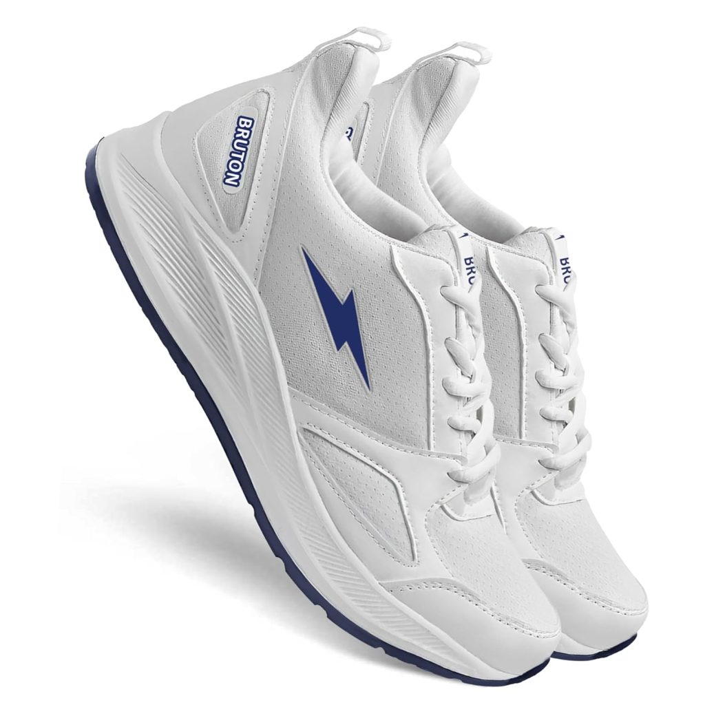 BRUTON EVA Lite Sports Running,Walking & Gym, School Shoes Lightweight Extra Jump Casual Sneaker Lace-Up Shoes for Men's & Boy's - White