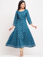 Akiko Women's Cotton Printed Anarkali Kurta - Image 2