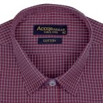 ACCOX Men's Formal Half Sleeves Regular Fit Cotton Navy Blue Sky Blue Check Shirt(Multi,GC158_01) - Image 2