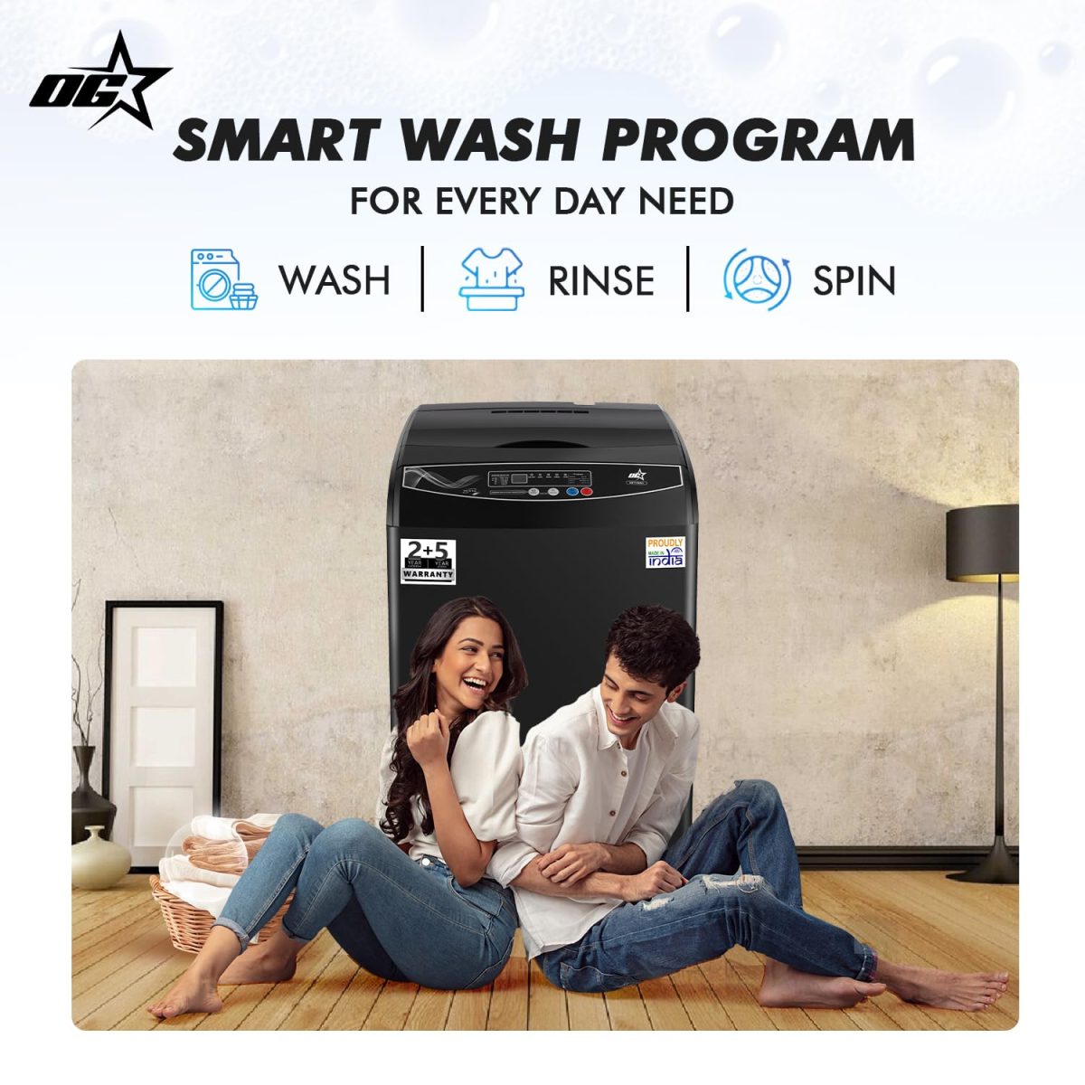 OG Star 10.5 kg Fully Automatic Top Load Washing Machine (GFT1050/Grey/2025) - Image 2
