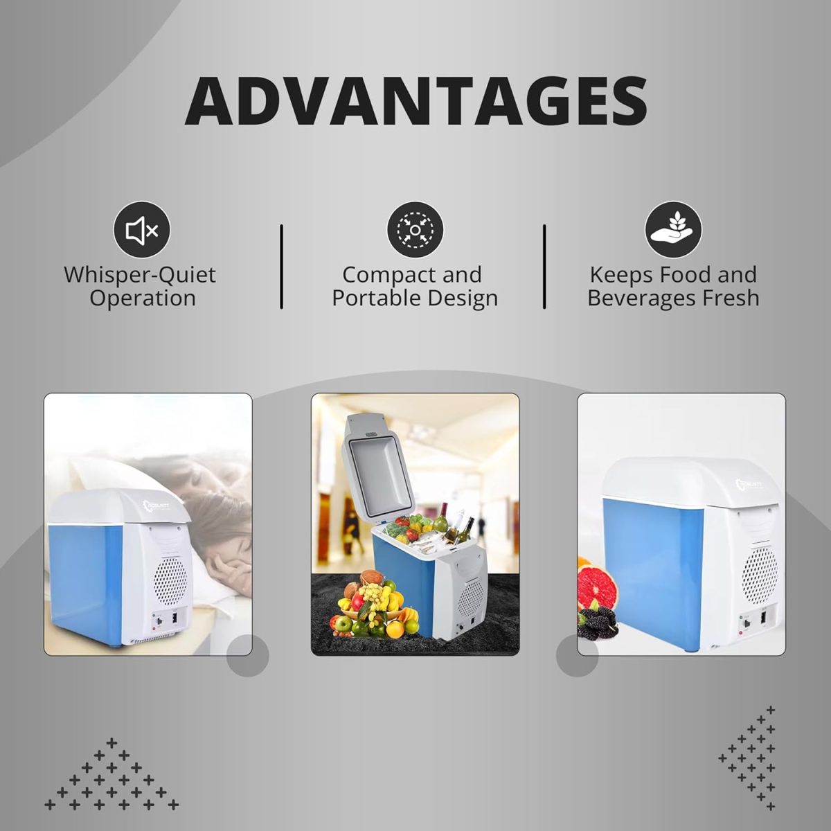 Robustt Mini Refrigerator - Frost Free Compact And Portable With 7.5 Liter Capacity, Food Grade, Low Noise And Thickened Inner Liner, Suitable For Car Use (Pack Of 2) Blue - Image 3