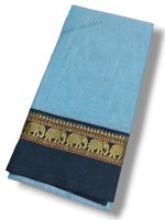 DEVIKA TEXTILES Girls Magenta Narayanpeth Pure Handloom Cotton Saree | Elephant Border Design | With Running Blouse Piece - Image 2