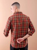 The Indian Garage Co Men's Cotton Regular Fit Checkered Full Sleeves Cutaway Collar Casual Shirt - Image 2