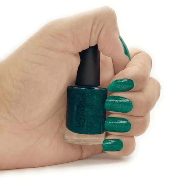 KALOBIO Glitter Nail Enamel Polish - Green Sparkle KSK02