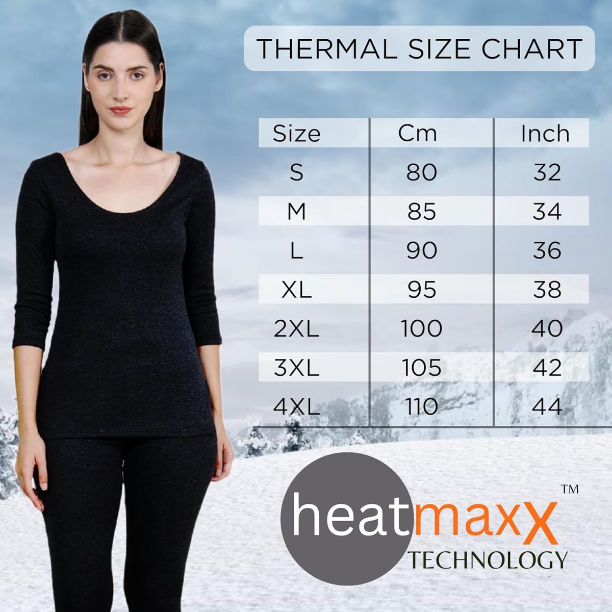 Yuneek Womens Winter Wear 3/4th Sleeve Thermal Set | Top and Lower - Image 6