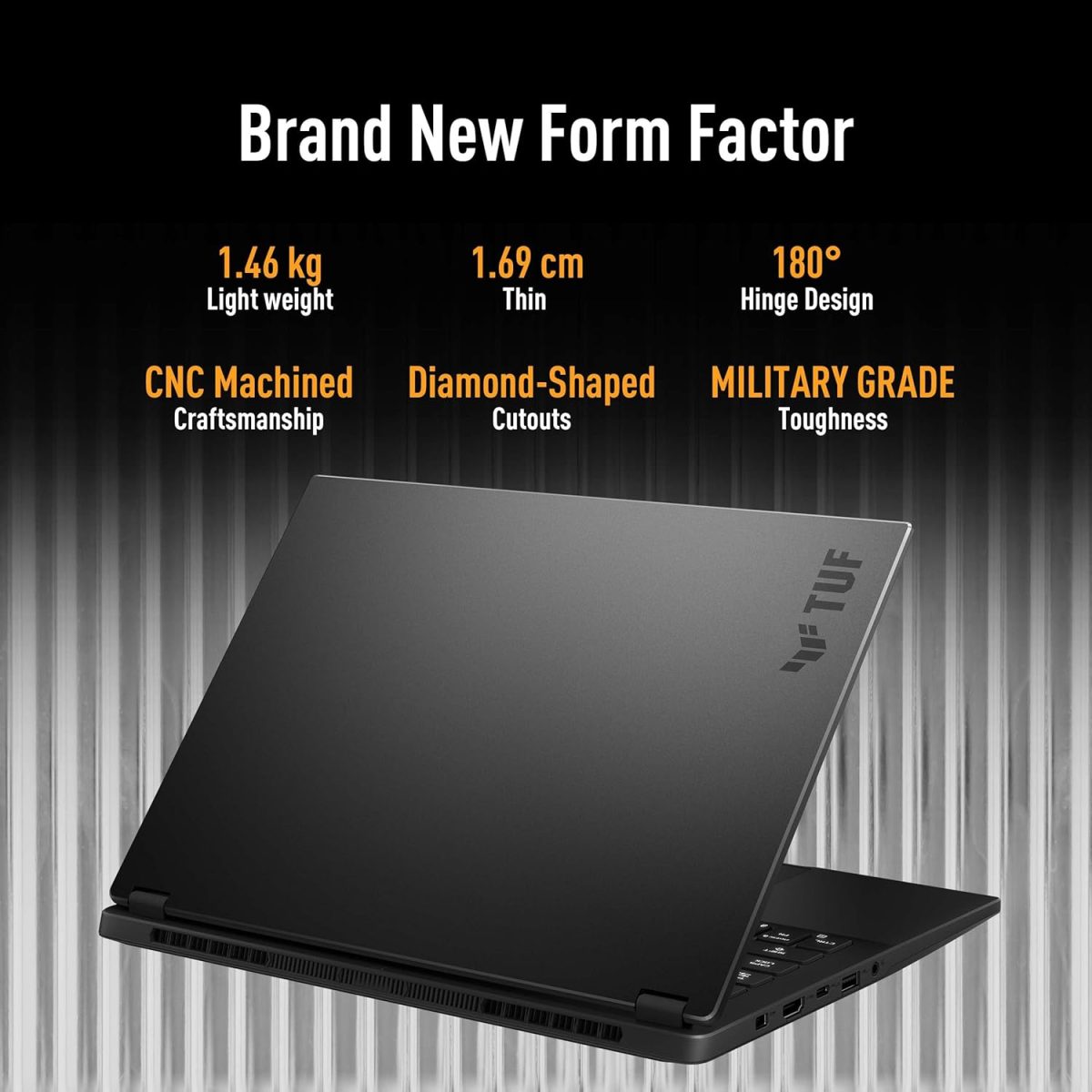 ASUS TUF Gaming A14,AMD Ryzen AI 9 HX 370 Gaming Laptop(NVIDIA RTX 4060-8GB/100W TGP/16GB/1TB/2.5K QHD+/14"/165Hz/Windows 11/M365 Basic (1Year)*/Office Home 2024/Jaeger Gray/1.46 Kg) FA401WV-RG475WS - Image 8