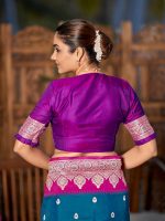 MANOHARI Women's Trendy Banarasi Silk Woven Saree with Heavy Jacquard Pattern, Elegant Design, Silk Saree with Unstitched Jacquard Blouse Piece for Weddings & Festive Occasions - Image 9