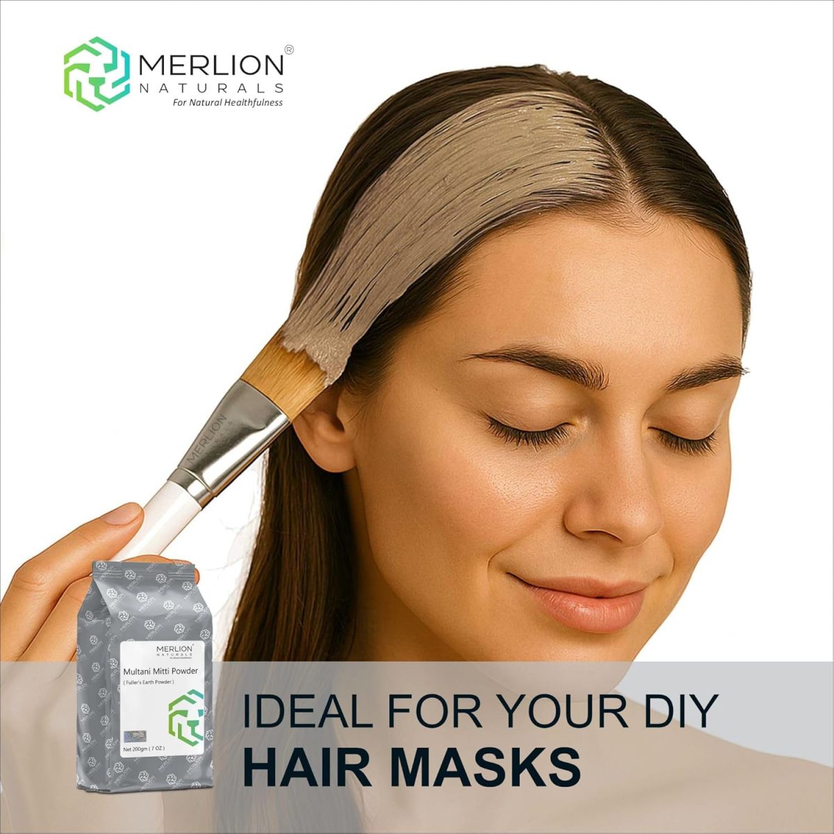 Merlion Naturals Multani Mitti Powder 200gm | Fuller’s Earth Powder for Face and Hair Pack - Image 3
