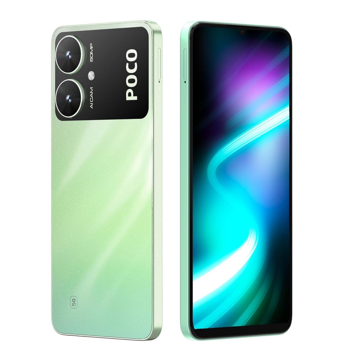POCO M6 5G (Polaris Green,4GB RAM, 128GB Storage) | MediaTek Dimensity 6100+ 5G Processor | 5000 mAh Battery + 18W Fast Charging | 50 MP AI Dual-Camera System| Airtel Locked - Image 3