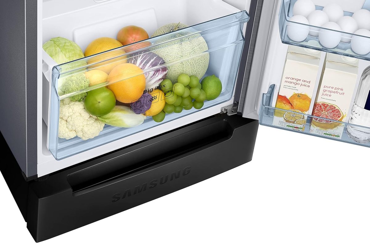 Samsung 236L 2 Star Inverter Frost-Free Convertible 3 In 1 Double Door Refrigerator Appliance (RT28C3832S8/HL,Elegant Inox), Base Stand Drawer - Image 9