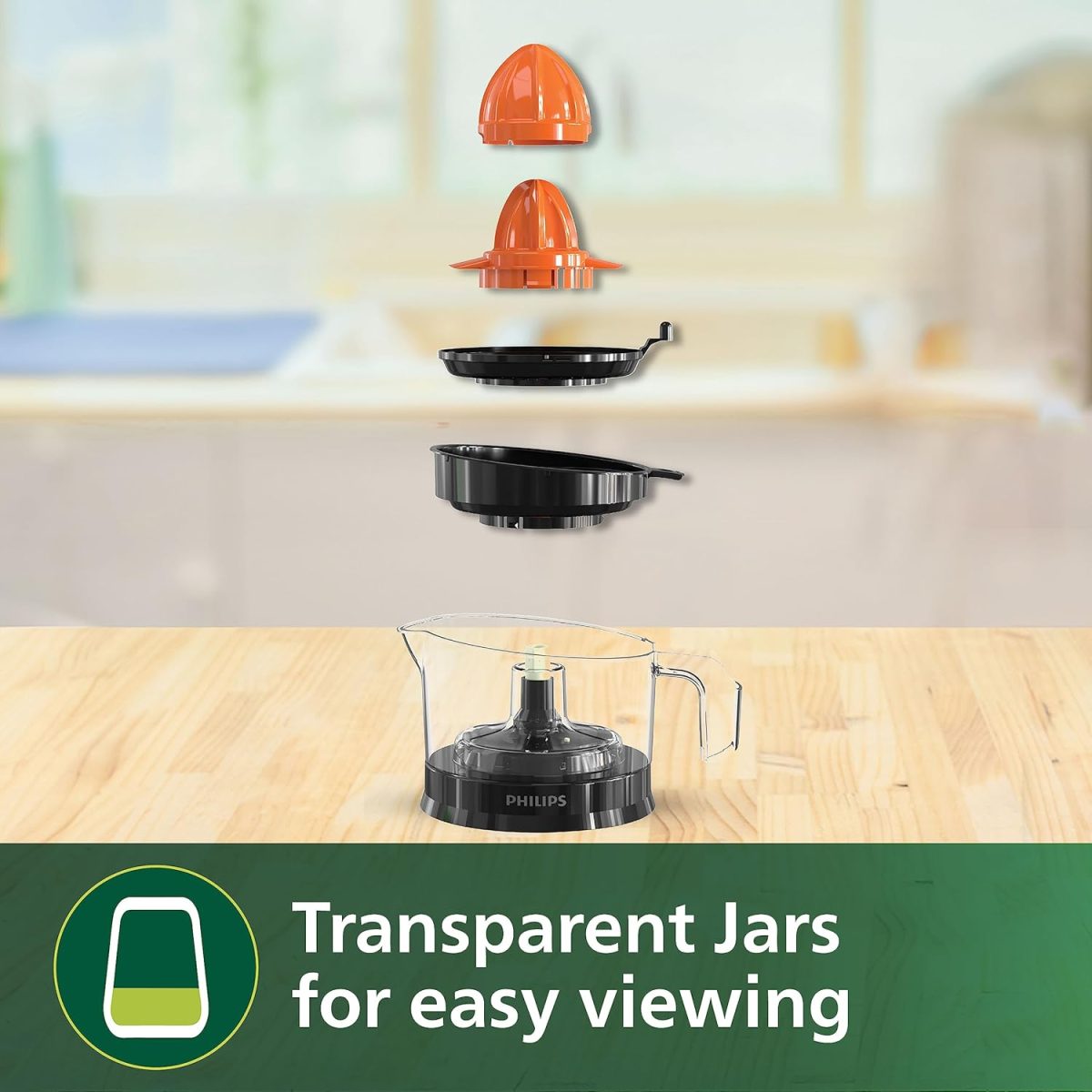 Philips Citrus Press Juicer HR2777/00, 0.5 Litre, 2 Sized Cones for different size fruit - Image 7