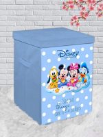 Kuber Industries Disney Kids Team Mickey Print Non Woven Fabric Foldable Laundry Basket|Toy Storage Basket|Cloth Storage Basket With Lid & Handles (Royal Blue) - Image 6