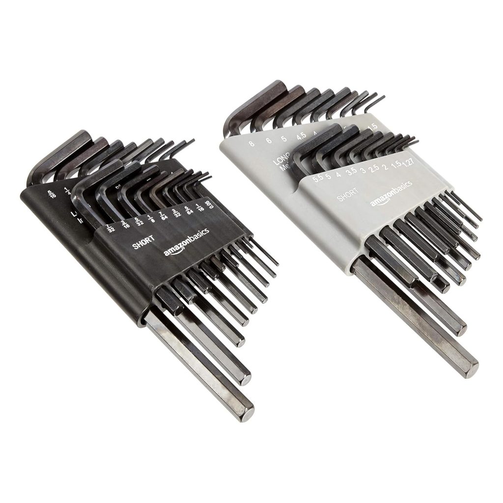amazon basics 36-Piece Allen Wrench/Hex Key Set - Inch/SAE and Metric