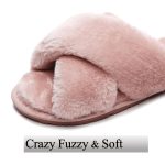 Crazy Lady Women's Slippers Fuzzy Fluffy Memory Foam House Shoes Cross Band Indoor and Outdoor - Image 3