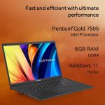 ASUS Vivobook 15, 15.6-inch (39.62 cm) FHD, Intel Pentium Gold 7505, Thin and Light Laptop, (8GB RAM/256GB SSD/Intergrated Graphics/Windows 11 Home/Indie Black/1.8 Kg), X1500EA-EJ111WS - Image 4