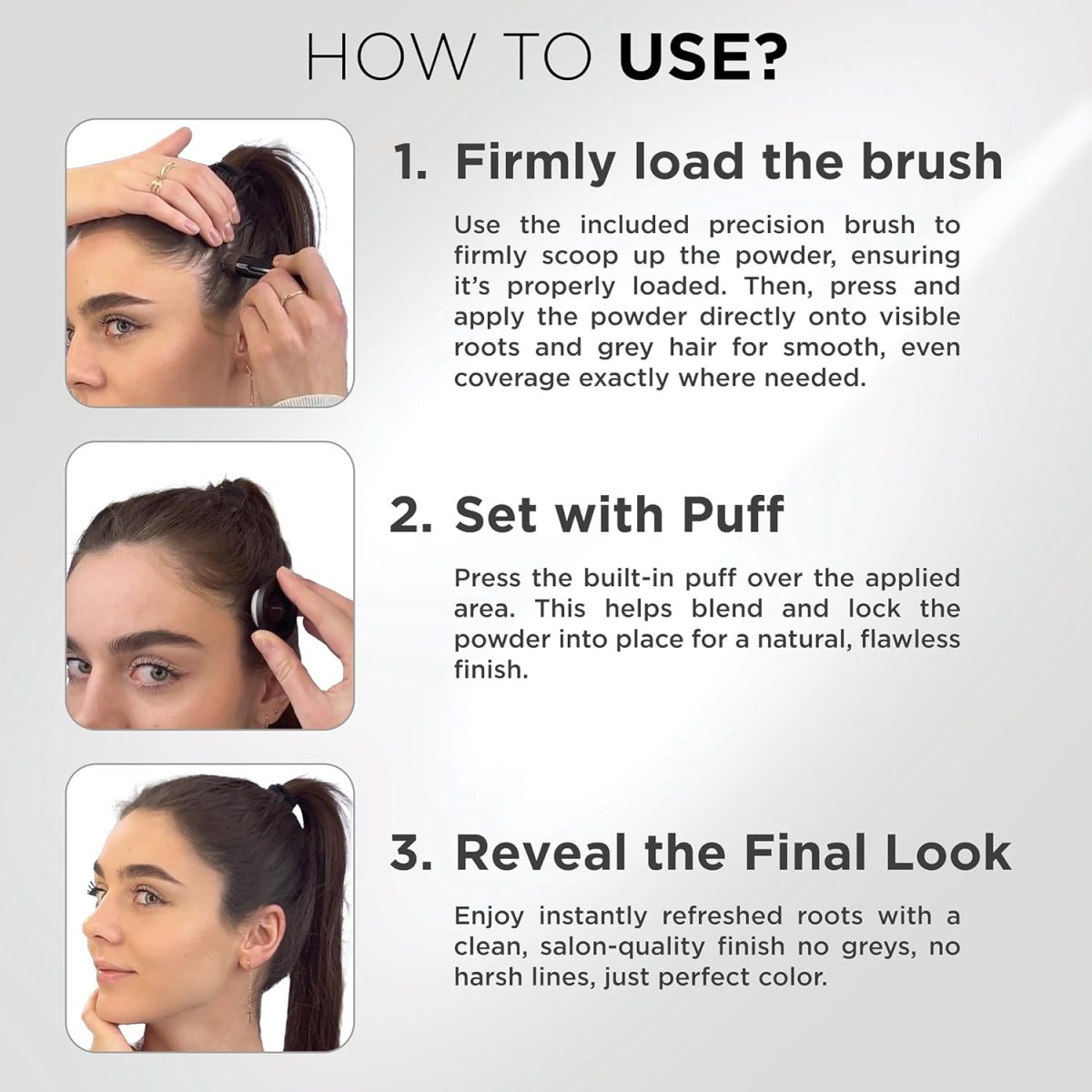 THICK FIBER Root Touch Up & Hairline Powder with Precise Brush for Grey Root Coverage & Thin Hair (Dark Brown, 4g) – Water & Sweat Resistant – Hair Loss Concealer for Women, Bald Spots & Hair Fill-In - Image 4