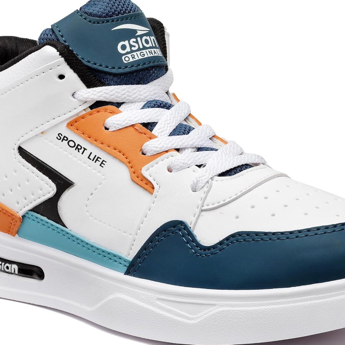 ASIAN Men's White Casual Sneaker Hi-Neck Shoes with Synthetic Upper Lightweight Comfortable Mid Top Sneaker Shoes for Men's & Boy's Boston-13 - Image 5
