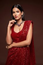 Zeel Clothing Women's Sequins Work Heavy Georgette Saree with Blouse (Latest-Sequins-Party-Saree, Free, Many Colors) - Image 6