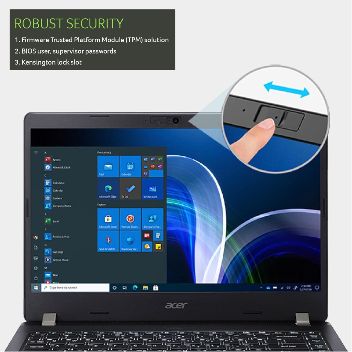 Acer Travelmate Business Laptop Intel Corei3 1115G5 Processor (8GB DDR4/ 512GB SSD/Intel Iris Xe Graphics/Windows 11 Home/MS Office) TMP214-53 with 35.56 cm (14.0") Full HD Display - Image 7