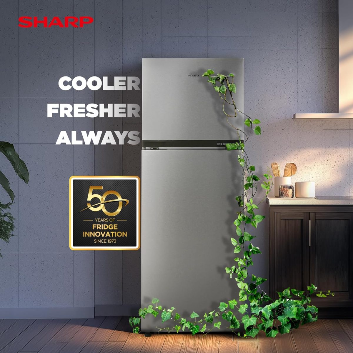 SHARP 265 L Frost Free Double Door 2 Star Refrigerator |Japan 7 Shield Protection|Hi-Tech Inverter | (Silver Hairline, SJ-FF305V2-PSH) - Image 7