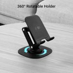 ZEBRONICS MTS200, Foldable Mobile Holder, Upto 9.6 inches, 360° Rotatable, Stepless Multi Angle Adjustment, Anti-Skid Base & Resting pad, Lightweight & Handy, Compatible with Mobile & Tablet (Black) - Image 3