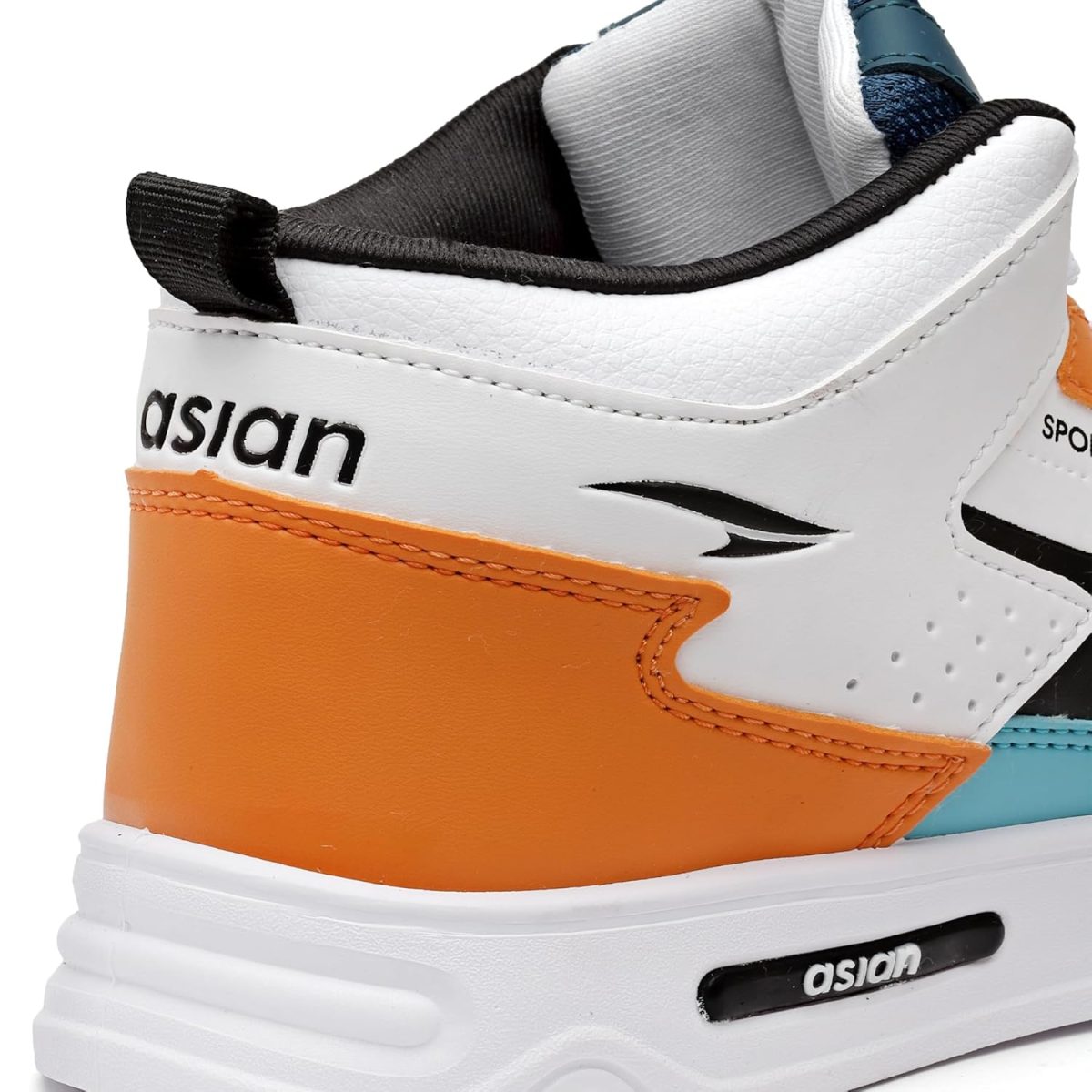 ASIAN Men's White Casual Sneaker Hi-Neck Shoes with Synthetic Upper Lightweight Comfortable Mid Top Sneaker Shoes for Men's & Boy's Boston-13 - Image 7