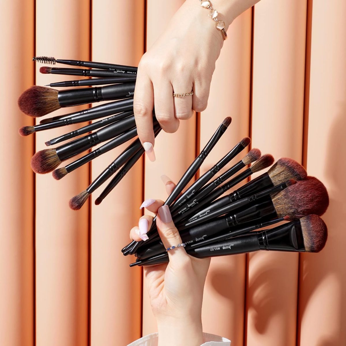Jessup Makeup Brushes Professional Set 21Pcs Black Complete Collection, Synthetic Hair Makeup Brushes for Powder Blending, Foundation, Highlight Contour, Concealer, Eyeshadow Eye Liner, Spoolie, T271 - Image 6
