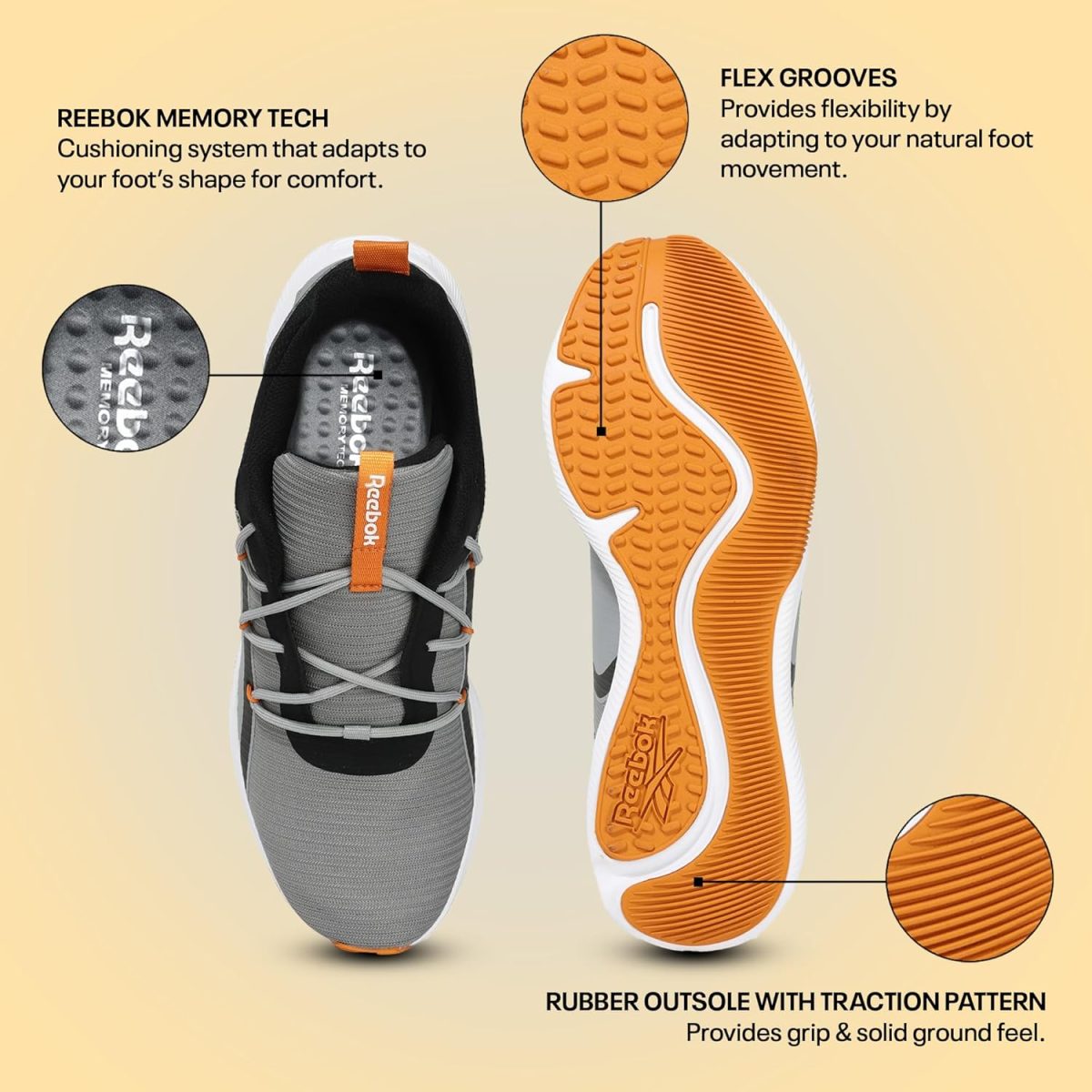 Reebok Men's Comfort Infused Running Shoe - Image 3