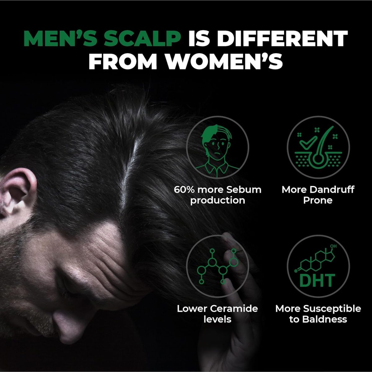 BEARDO Thin Hair Thickening Sulphate Free Shampoo for Men 200 ml | With Biotin, Keratin, Saw Palmetto | Sulphate and Paraben Free Shampoo | For Strong & Thick Hair - Image 3