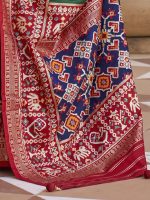 AKHILAM Women's Silk Blend Woven Design Saree With Blouse Piece - Image 8