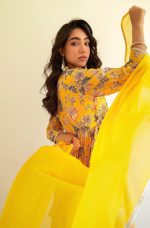 Janasya Women's Georgette Digital Floral Printed Kurta with Sharara and Dupatta - Image 5