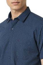 Peter England Men Cotton Slim Fit Casual Summer Half Sleeve Shirt - Image 5