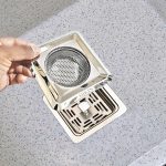 HIKIN SUPERMARKET Square Stainless Steel Kitchen Strainer,Sink Jali,Drain Filter,Wide Rim Anti Clogging Mesh Drain Filter Vegetable Hair Catcher Drain Cover,11.5Wx2.5H Centimeters