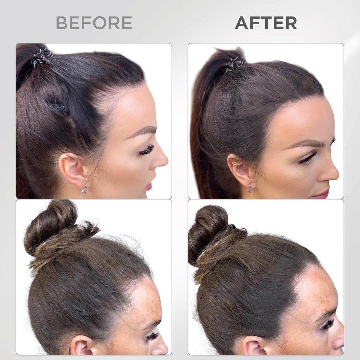THICK FIBER Root Touch Up & Hairline Powder with Precise Brush for Grey Root Coverage & Thin Hair (Dark Brown, 4g) – Water & Sweat Resistant – Hair Loss Concealer for Women, Bald Spots & Hair Fill-In - Image 3