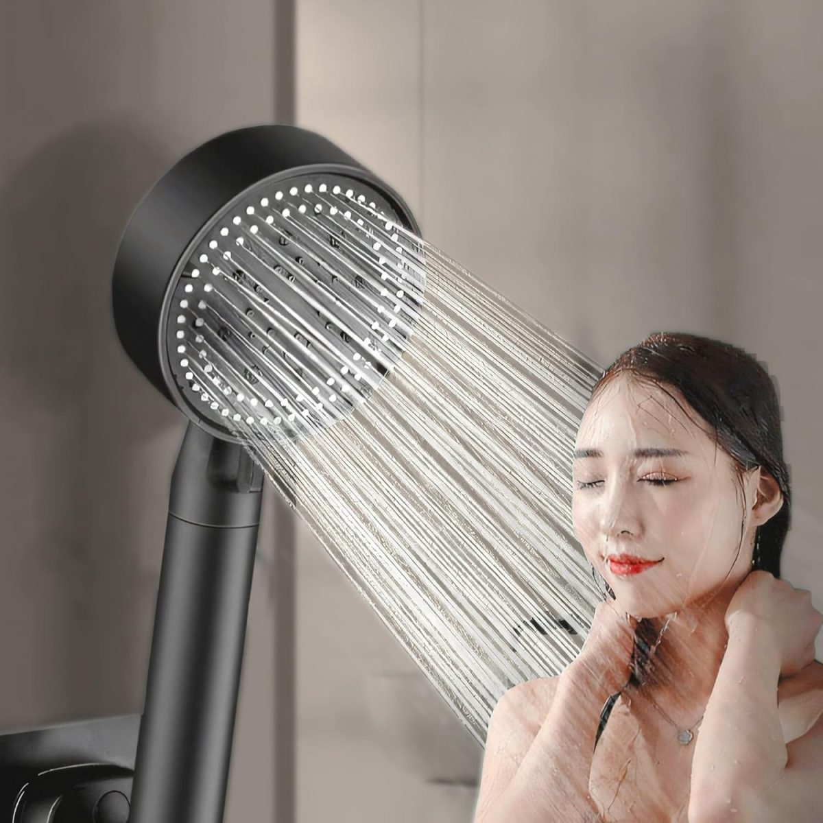 MIORAH Hand Shower for Bath | Sawer Bathroom Set | Shower Head for Bathroom | Handheld Shower | 5 Modes High Pressure ABS Sawar Head, 9 Inch, Pack of 1 - Image 8
