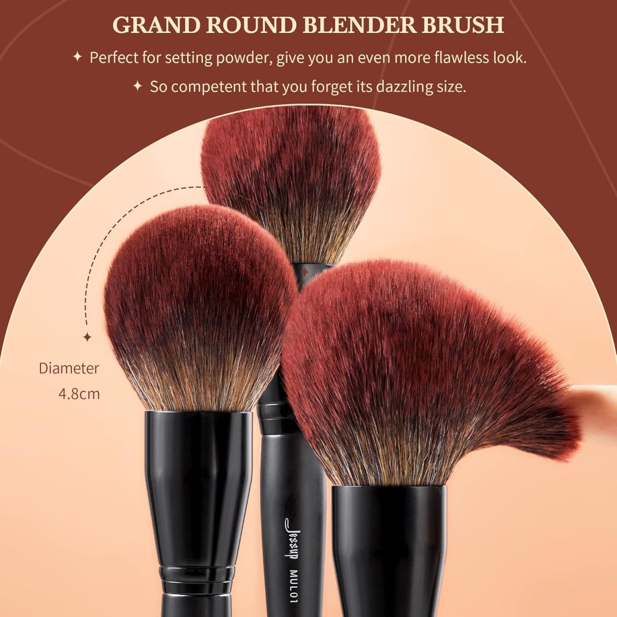 Jessup Makeup Brushes Professional Set 21Pcs Black Complete Collection, Synthetic Hair Makeup Brushes for Powder Blending, Foundation, Highlight Contour, Concealer, Eyeshadow Eye Liner, Spoolie, T271 - Image 5