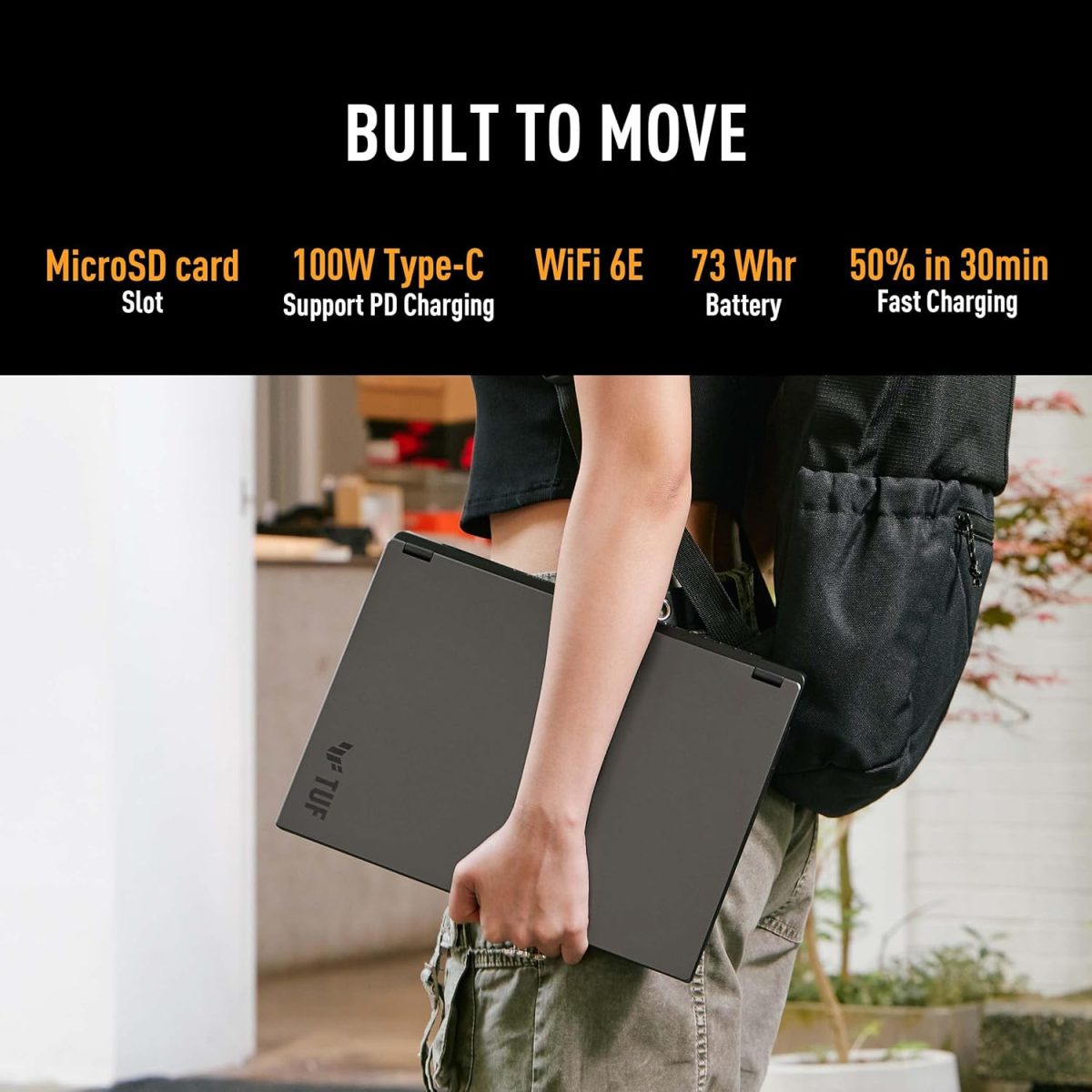 ASUS TUF Gaming A14,AMD Ryzen AI 9 HX 370 Gaming Laptop(NVIDIA RTX 4060-8GB/100W TGP/16GB/1TB/2.5K QHD+/14"/165Hz/Windows 11/M365 Basic (1Year)*/Office Home 2024/Jaeger Gray/1.46 Kg) FA401WV-RG475WS - Image 10