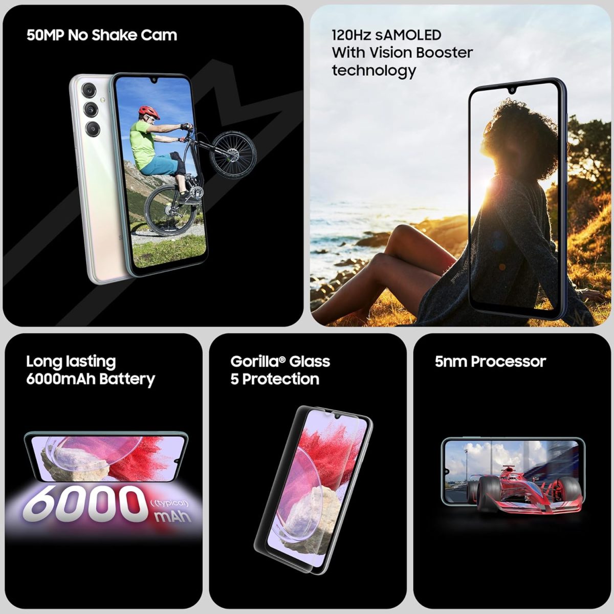 Samsung Galaxy M34 5G (Waterfall Blue,8GB,128GB)|120Hz sAMOLED Display|50MP Triple No Shake Cam|6000 mAh Battery|4 Gen OS Upgrade & 5 Year Security Update|16GB RAM with RAM+|Android 13|Without Charger - Image 3